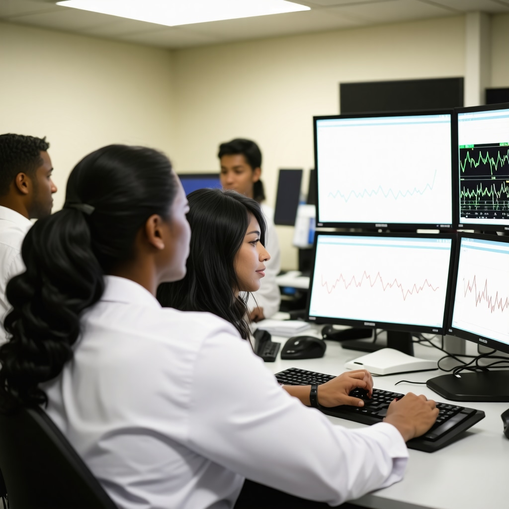 NJ healthcare professionals reviewing patient data with advanced technology