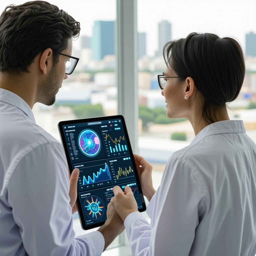 Physician and patient using digital health technology to tailor tirzepatide treatment with biomarker data in New Jersey clinic