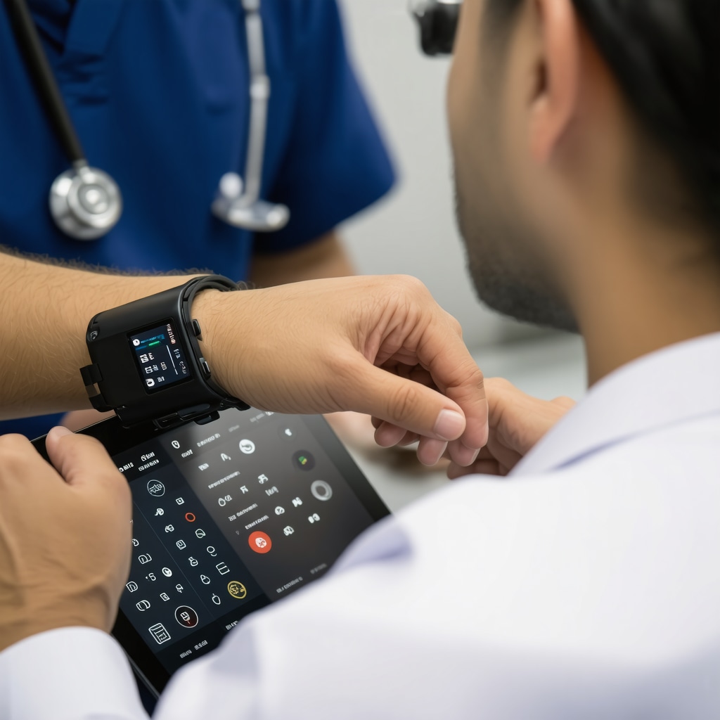Patient using wearable device and doctor reviewing digital health data for personalized Tirzepatide therapy in New Jersey