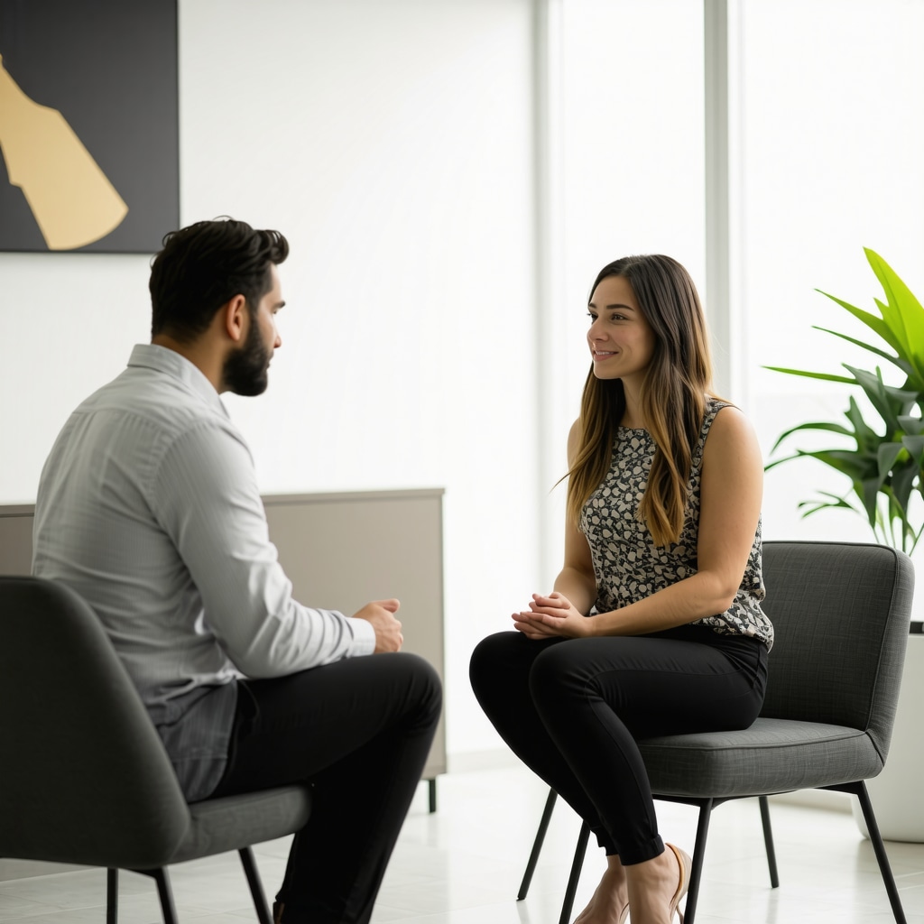 A person discussing weight loss strategies with a doctor at a NJ clinic.