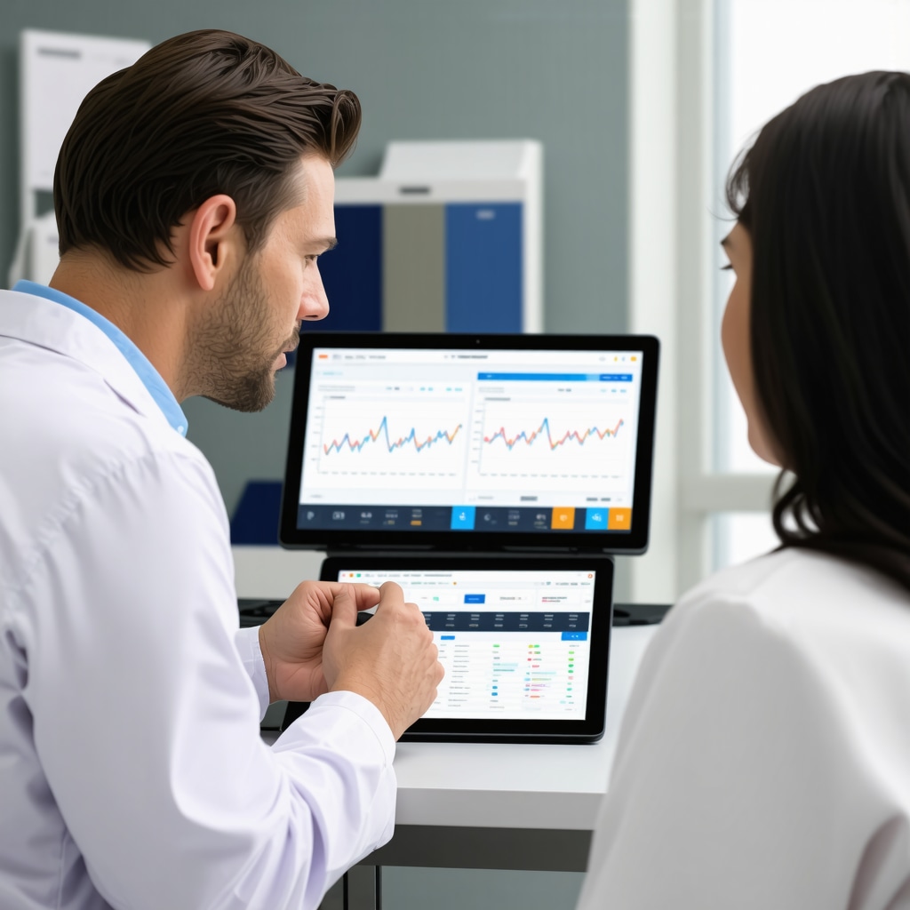 Physician reviewing genetic and glucose data with patient for personalized tirzepatide dosing