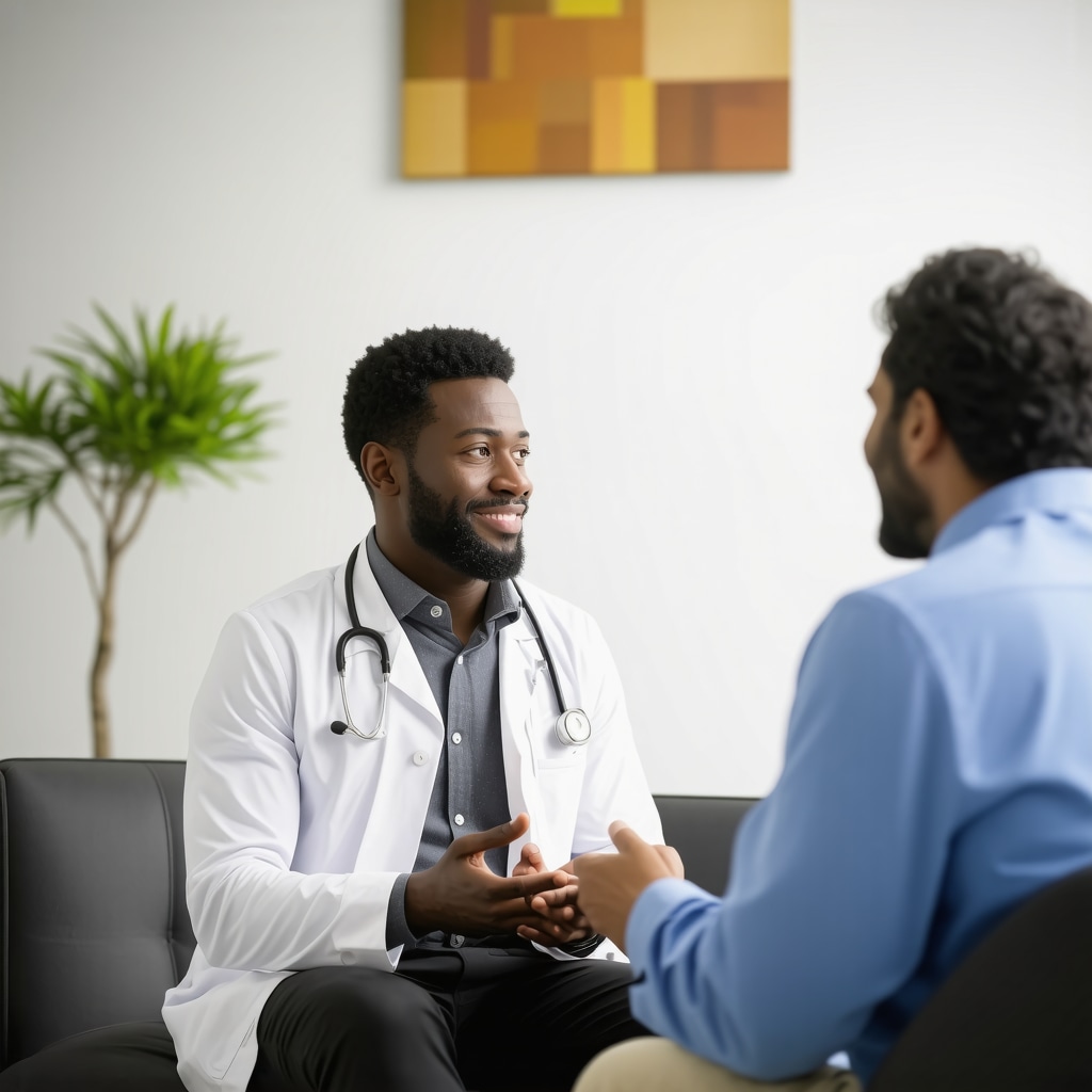 Doctor discussing Tirzepatide weight loss injection plan with patient in New Jersey clinic
