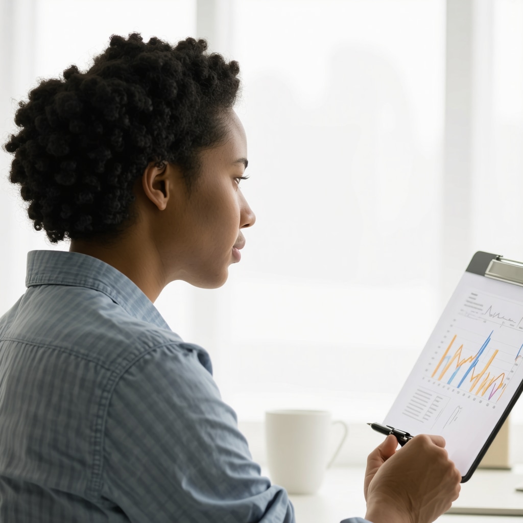 Person analyzing health charts and lifestyle strategies for sustainable weight loss.