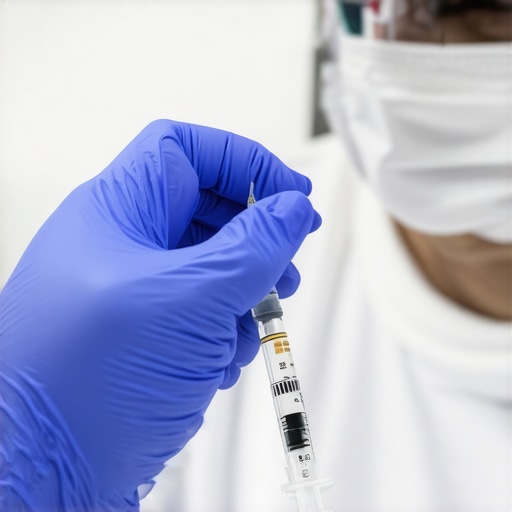 Healthcare professional giving Tirzepatide injection to patient in NJ clinic