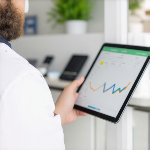 Personalized Metabolic Data Analysis for Weight Management Doctor analyzing digital health data for personalized weight loss plan.