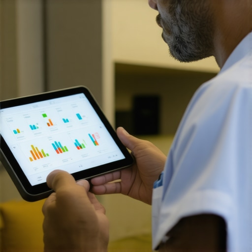 Doctor reviewing a patient's metabolic profile on a digital device in a clinic setting.