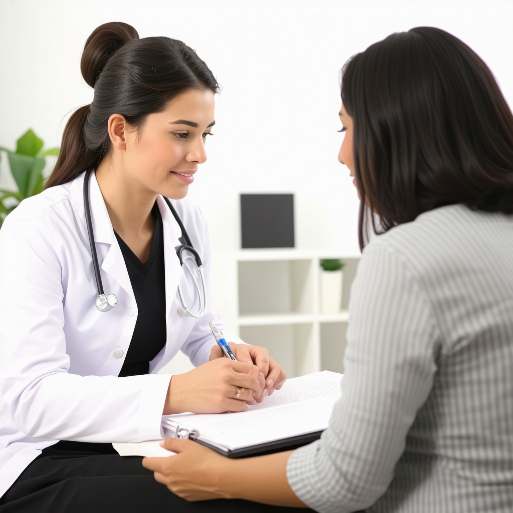 Doctor discussing Tirzepatide treatment with a patient in New Jersey clinic.