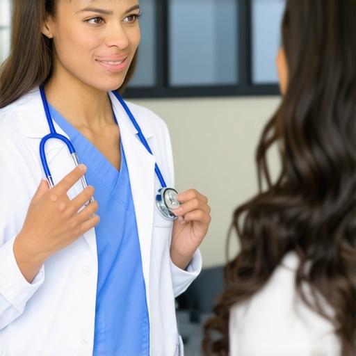 Healthcare professional consulting patient in NJ clinic