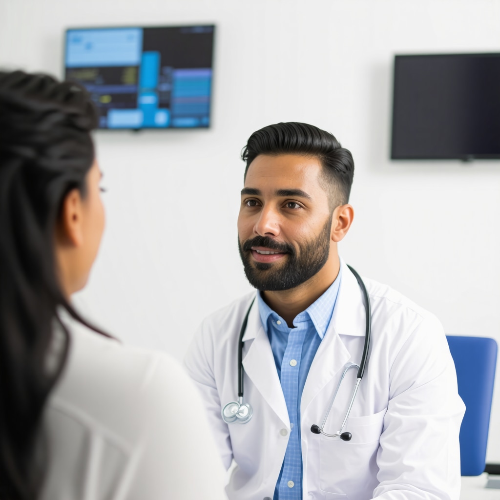 NJ doctor providing consultation about Tirzepatide treatment in a clinic.