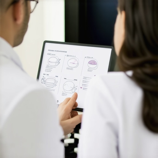 Doctor explaining dual receptor mechanisms of Tirzepatide to patient in a consultation room.