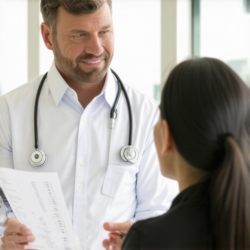NJ Tirzepatide Consultation Doctor discussing Tirzepatide treatment options with NJ patient in clinic