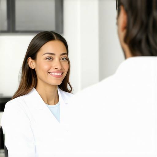 A patient discussing weight management with a doctor in a clinic.