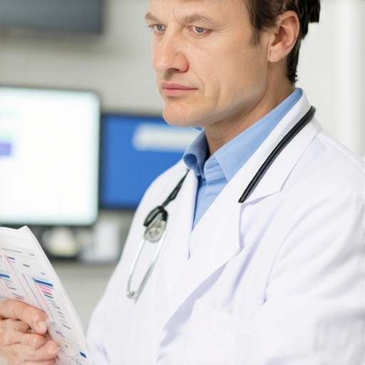 Clinician analyzing hormonal charts for tailored Tirzepatide therapy.