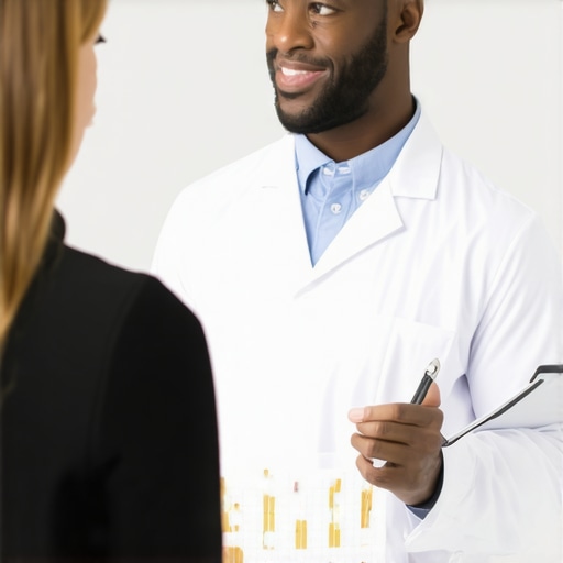 A doctor explaining tailored Tirzepatide treatment to a patient in New Jersey clinic.