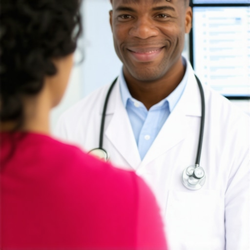 Doctor discussing weight loss plan with patient in clinic