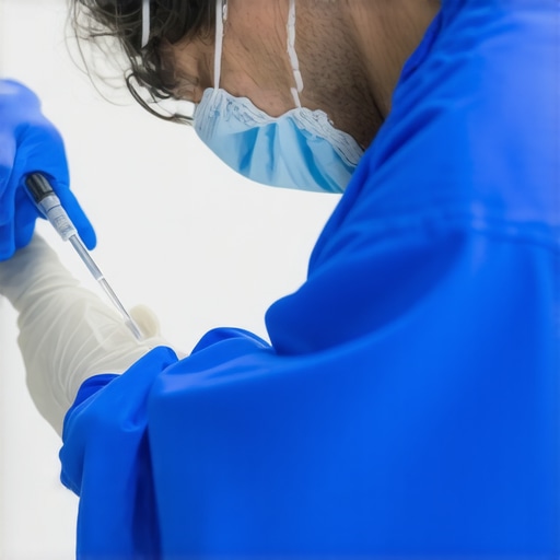 Doctor showing patient how to administer Tirzepatide injection safely