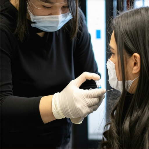Doctor Teaching Tirzepatide Injection Technique in New Jersey Medical professional demonstrating tirzepatide injection to patient in NJ clinic.