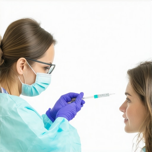 Healthcare professional giving Tirzepatide injection to a patient in NJ clinic