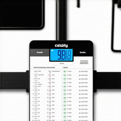 A person using a bioimpedance scale to track body composition during a weight loss journey.