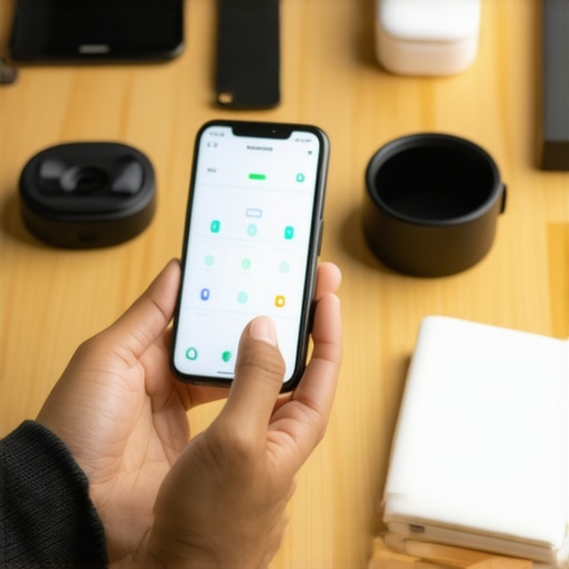 Digital Health Tools for Tirzepatide Maintenance Person tracking weight and diet with smartphone app and wearable devices, symbolizing health monitoring