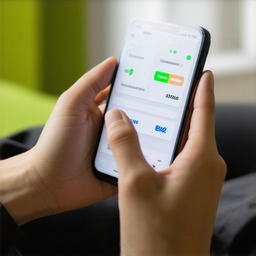 Person holding smartphone showing health tracking app with glucose, hydration, and medication schedules.