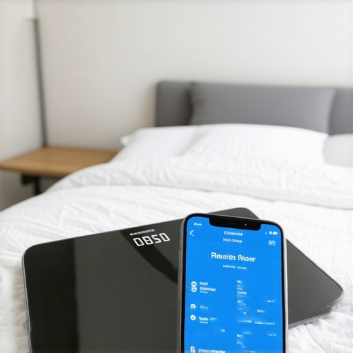A digital weight scale connected to a smartphone showing health progress data, representing tools for weight management.