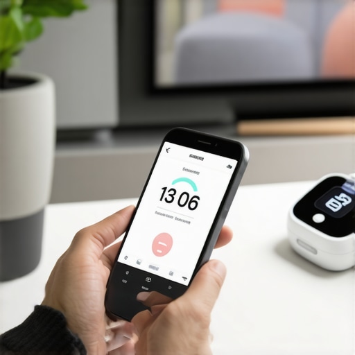 Digital health tools for tirzepatide success Person monitoring blood sugar and medication adherence with smartphone apps and wearable devices.