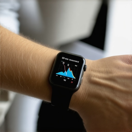 Person monitoring health data with smartwatch and app