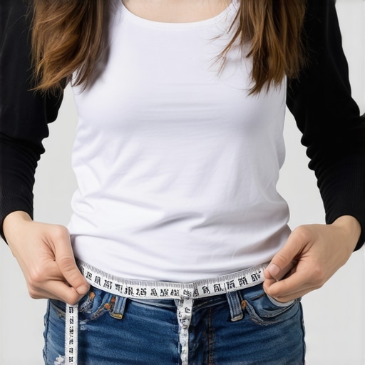 Person measuring waistline to represent successful weight management with tirzepatide.
