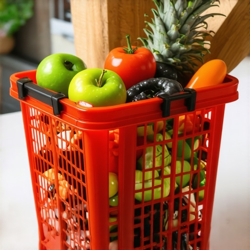 Basket of fresh fruits, vegetables, and lean proteins for healthy eating