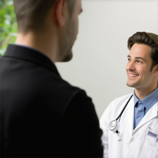 A medical professional discussing weight loss medication instructions with a patient at a New Jersey clinic.