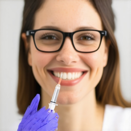 Healthcare professional giving tirzepatide injection to an NJ patient in a clinical setting.