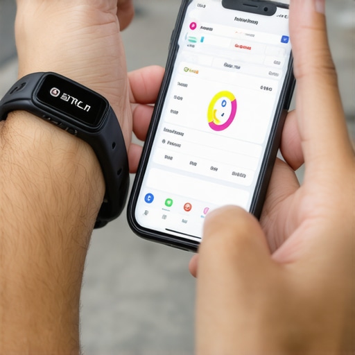 Individual checking a fitness tracker and nutrition app to support tirzepatide weight loss success.