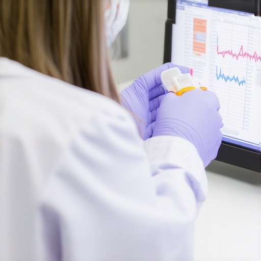 Doctor adjusting tirzepatide dose for a patient with medical charts and monitors.