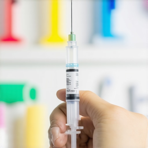 A medical professional prepares a tirzepatide injection with a sterile syringe in a NJ clinic environment.