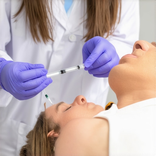 NJ doctor giving tirzepatide injection to a patient in a clinical environment.