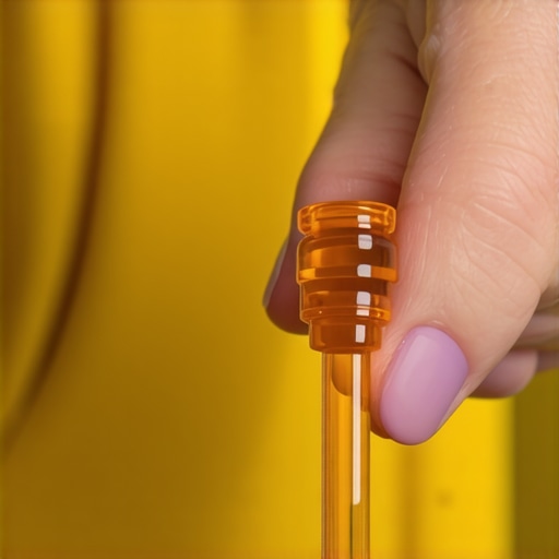 Healthcare worker examining a tirzepatide injection vial for authenticity.