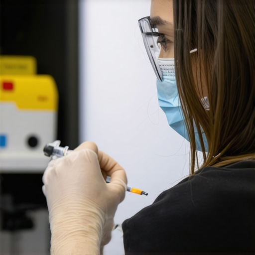 Proper Tirzepatide Injection Technique A healthcare professional showing how to inject tirzepatide into the thigh correctly.