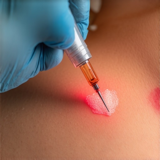 Person administering tirzepatide injection on abdomen, demonstrating correct method.