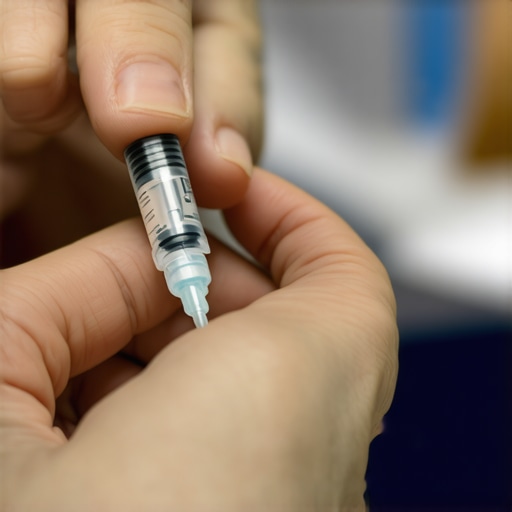 A healthcare professional demonstrating tirzepatide injection sites to a patient