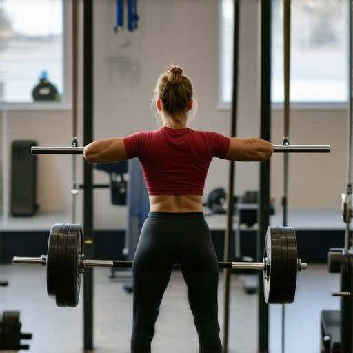 Person doing weightlifting exercises at a New Jersey fitness center