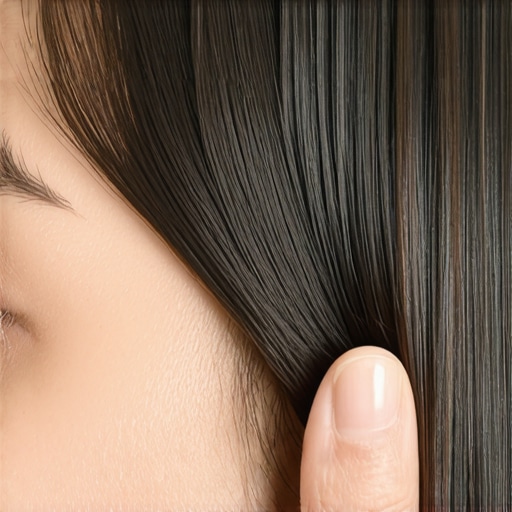 Person applying scalp medication during consultation in New Jersey