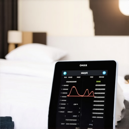 A digital scale and health app showing progress in a modern bedroom