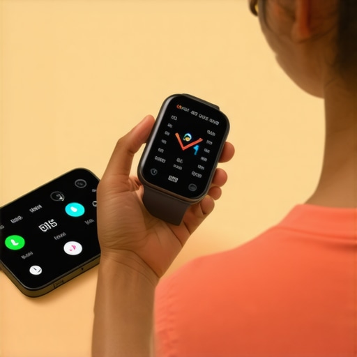 Tech Tools for Long-Term Tirzepatide Success Smartwatch and smartphone showing health tracking data