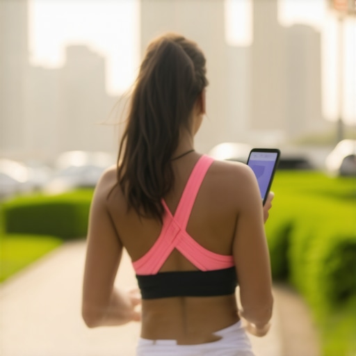 Person using smartphone and wearable device for health monitoring during NJ weight loss journey