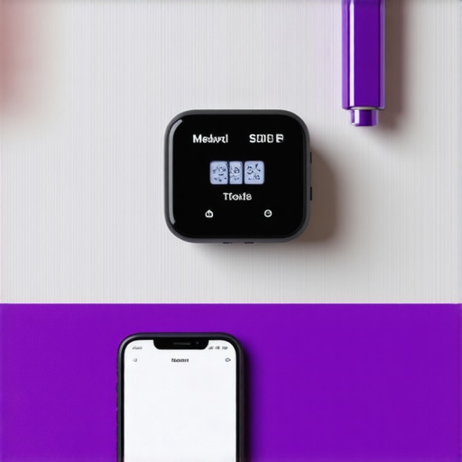 Person monitoring body composition with bio-impedance device and smartphone.