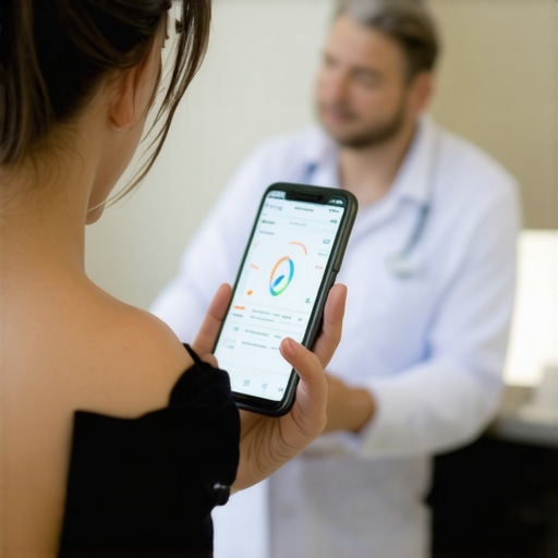 Person using a mobile app to monitor health metrics for weight loss