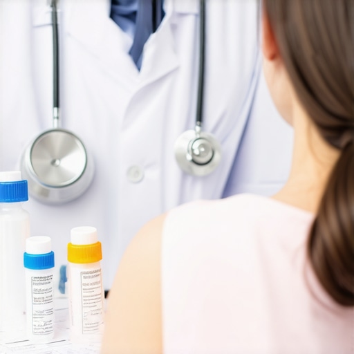 Doctor discussing tirzepatide with patient in a clinical environment