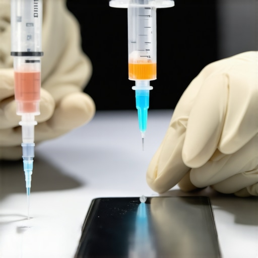 Monitoring Weight Loss with Technology Person using a smartphone app to track tirzepatide treatment and health progress