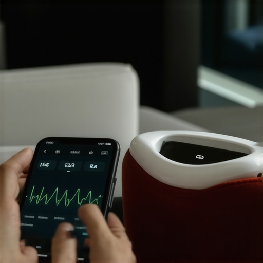 Individual checking health metrics on a digital monitor to manage tirzepatide therapy.